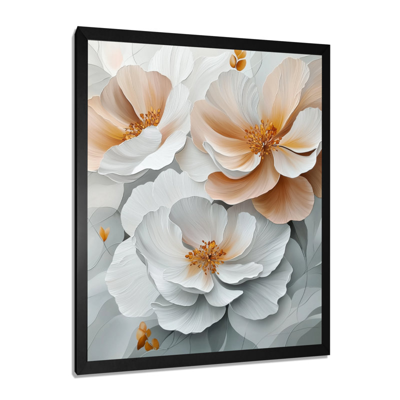 Bastow - Floral Wall Art Prints, Noir, noir, noir, noir, H 20 po x l 12 po, Reproduction encadrée d'une seule photo