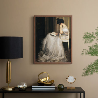 «Vintage Portrait Print Cxxxi», reproduction encadrée - bois massif
