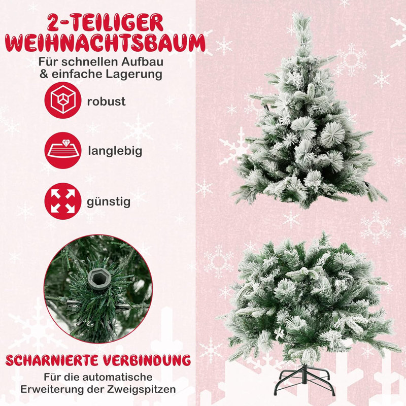 Lighted Artificial Pine Christmas Tree, 136cm H