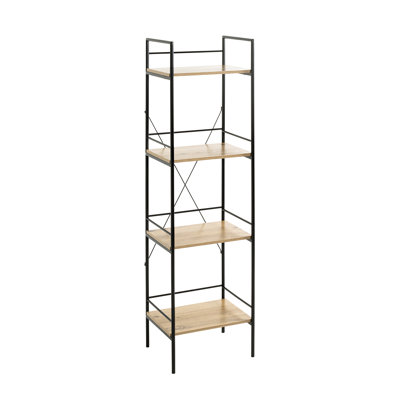 Rack black-oak with 4 shelves, 34 x 130 x 27 cm