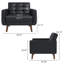 Ensemble de 4 fauteuils d'appoint rembourrés en similicuir de 36,61 po de largeur (ensemble de 4)-119023754