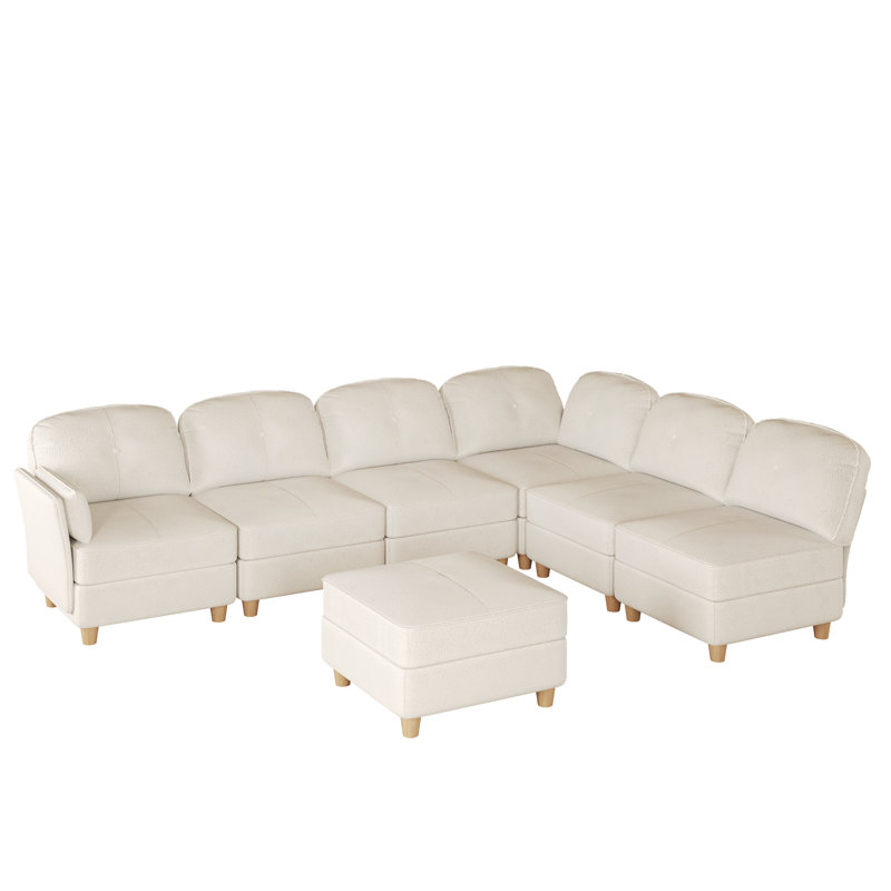 L Shaped Sectional Teddy Velvet Couch With Storage,Corner Modular Sofa With Chaise, 35.75" H x 113.5" W x 35.75" D