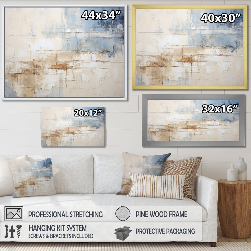 Plourde - Coastal Minimalisme, reproduction d'art sur toile encadrée, H 30 po x l 40 po x P 1,5 po, Cadre naturel flottant