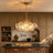 3 - Light Dimmable Glass Bubble Chandeliers