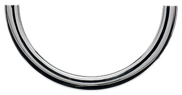 Half Circle Open 3 1/2" Center to Center Finger pull, Polished Chrome