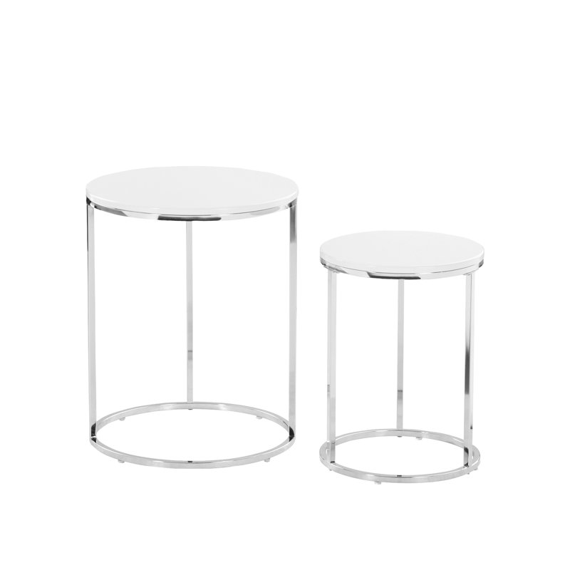 2 Piece Nest of Tables, White