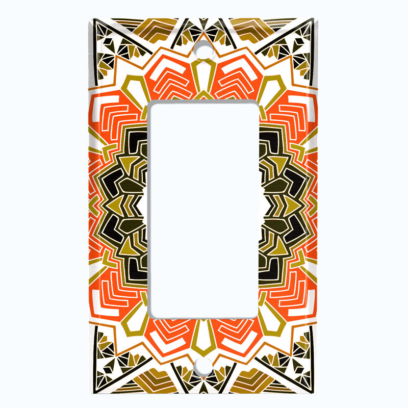Élégante plaque murale berçante à carreaux fleurs Mandala
