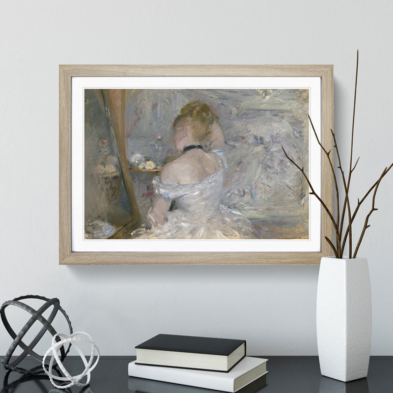 Woman at Her Toilette by Berthe Morisot - Picture Frame Painting, 27cm H x 36cm W x 2cm D, Oak Framed