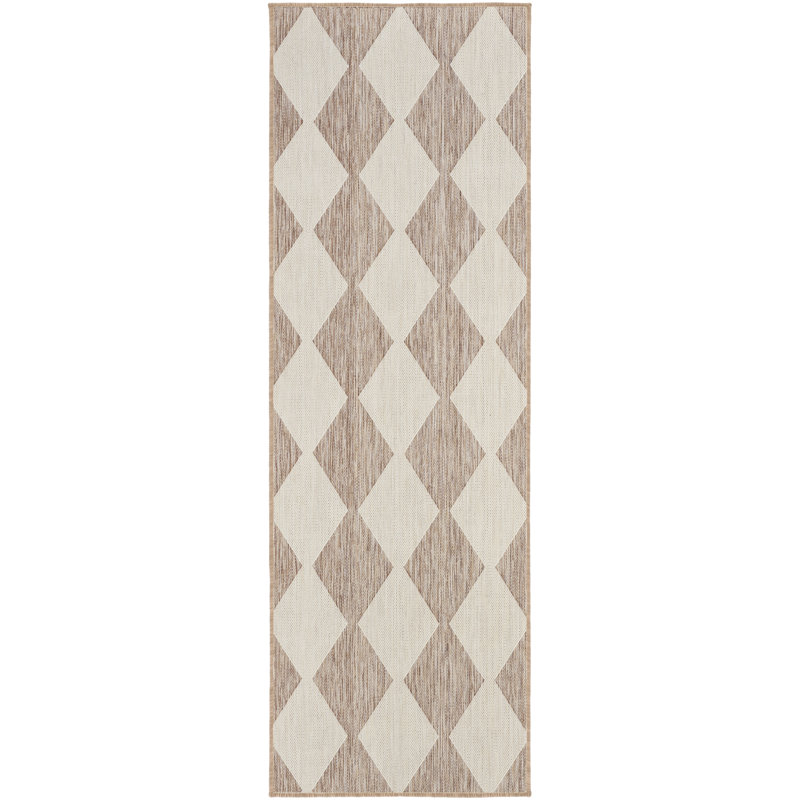 Rectangle Positano Indoor/Outdoor Area Rug, Beige, Runner 2' x 6'