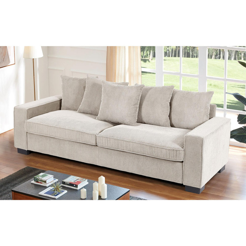 Widney 88'' Corduroy Sofa, Ivory