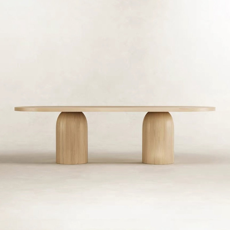 Quality solid wood dining table, 29.52"H x 94.48"L x 35.43"W, Burlywood