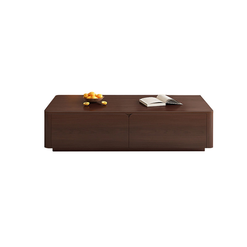 Table basse en cerisier avec 4 tiroirs de rangement, H 16,53 po x l 55,12 po x P 31,49 po