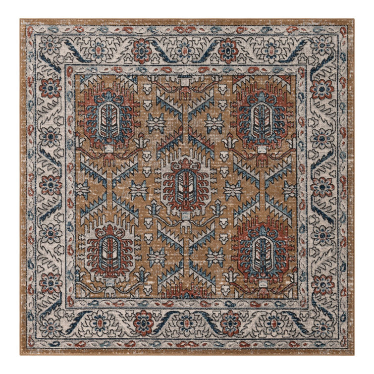 Weingartner Performance Mustard Yellow/Ivory/Blue Rug