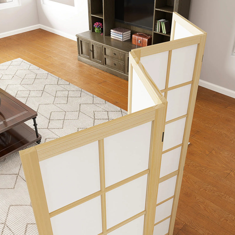 160cm W x 170cm H 4 - Panel Solid Wood Folding Room Divider