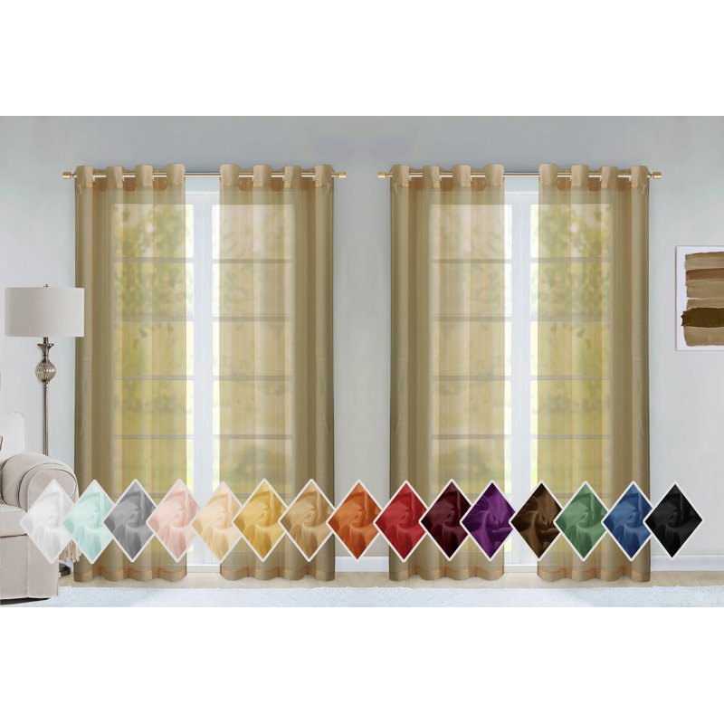 Gwenith Sheer Curtain Pair, Coral