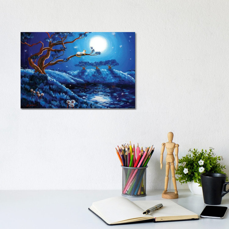 Dandelion Wishes And Pine Trees by Laura Iverson - Wrapped Canvas Print, 20.32 cm H x 30.48 cm W