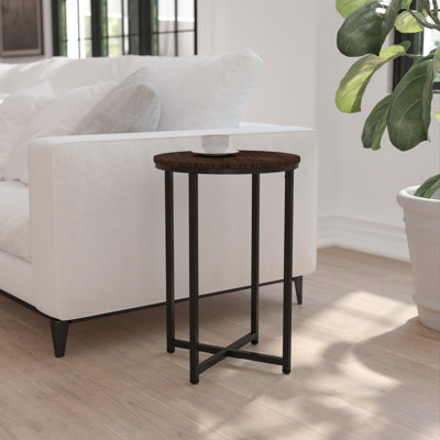 Table de bout Hampstead Collection - Table d'appoint moderne en stratifié avec structure entrecroisée
