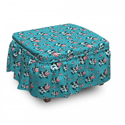 Housse pour repose-pieds doodle vaches bells