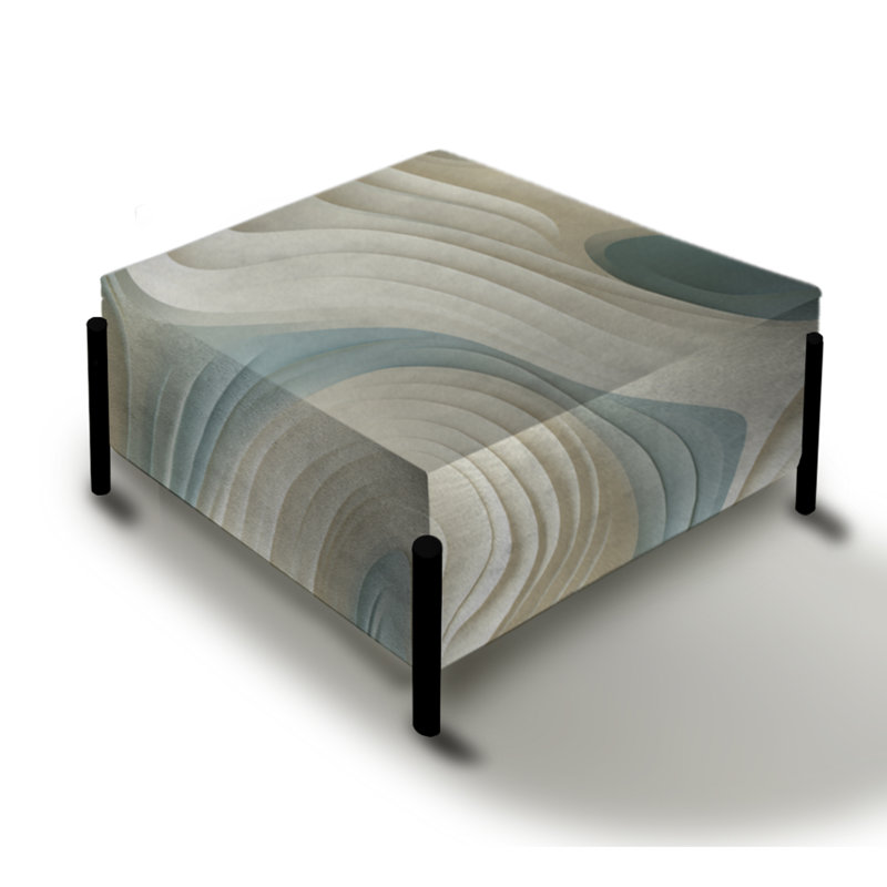 Sculptural Simplicity - Abstract Large Square Ottoman