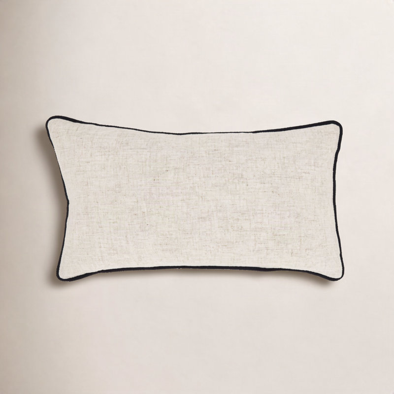 Toscana Collection Throw Pillow, Black, Rectangle 12"H x 20"W, Polyester