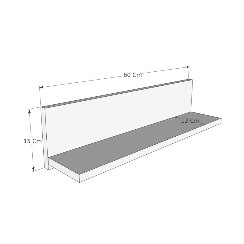 Locelso Floating Shelf, Brown/White