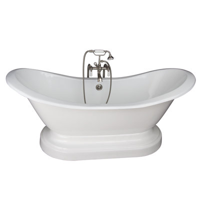Marshall 71'' x 30.5'' Soaking Cast Iron Bathtub with Faucet