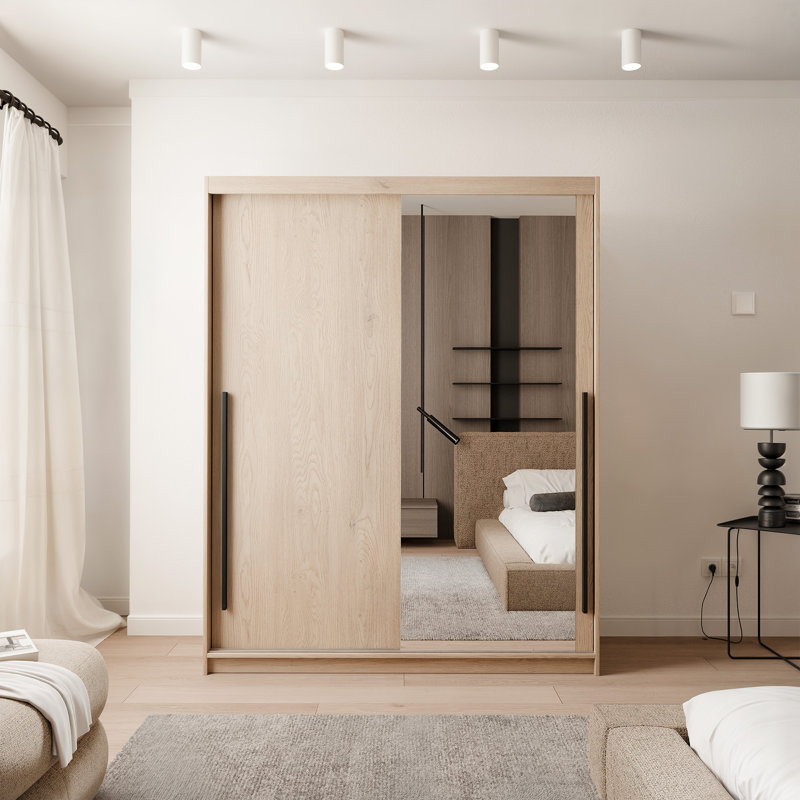 Manufactured Wood Wardrobe, 205cm H x 160cm W x 60cm D, Oak