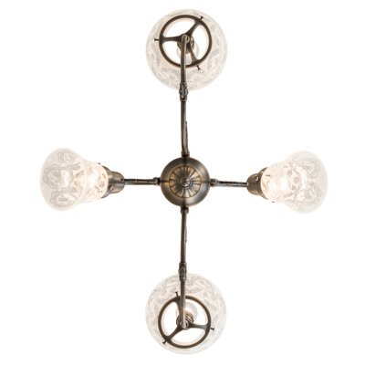 Lustre 4 lumières 28 "de large Revival