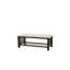 Table basse moderne et contemporaine avec plateau en faux marbre et pieds en noyer antique avec tablette de rangement et table d'appoint