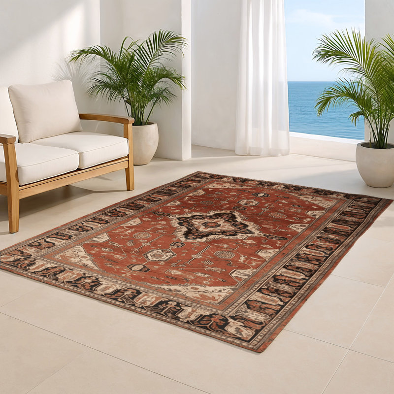 Tapis d'intérieur et d'extérieur brun Persian, Rectangulaire 2 pi x 3 pi