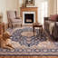 Tapis traditionnel en marbre à médaillon délavé, style persan, bleu marine, ivoire, or, vert et rose. Lavable à la machine, antidérapant, à poils courts, pour l'intérieur et l'extérieur, adapté aux animaux domestiques. Convient au salon, à la chambre à coucher, à la salle à manger, à l'entrée, au corridor et au bureau.-1619398502