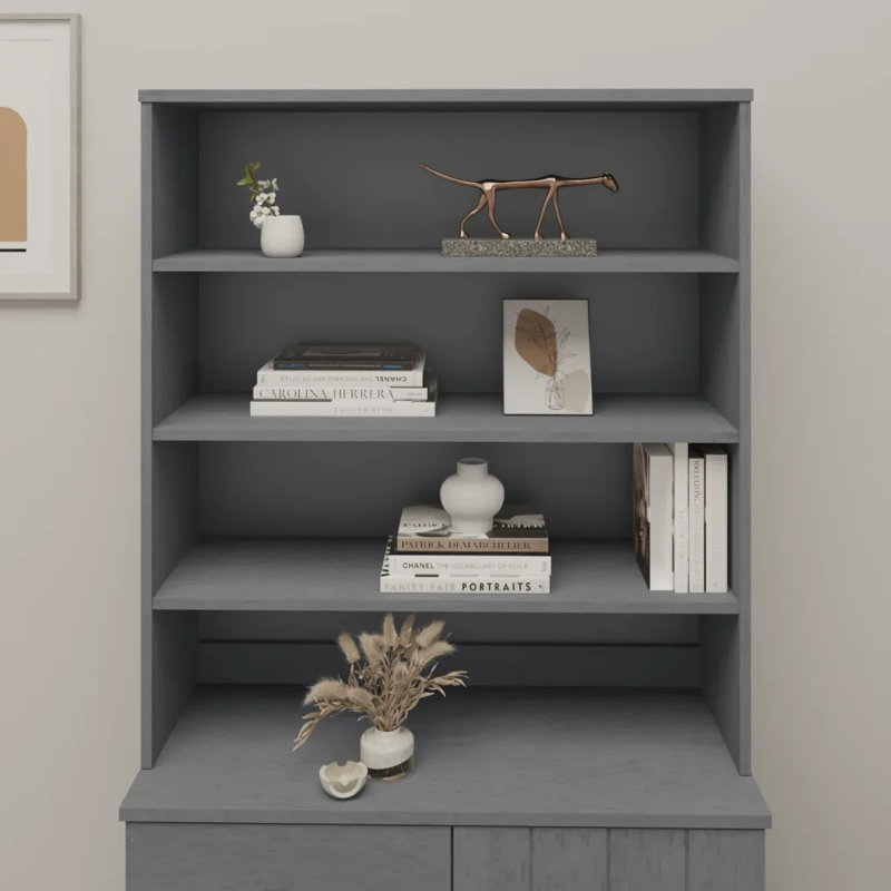 Haddyjatou 90cm Solid Wood Sideboard, Dark Grey