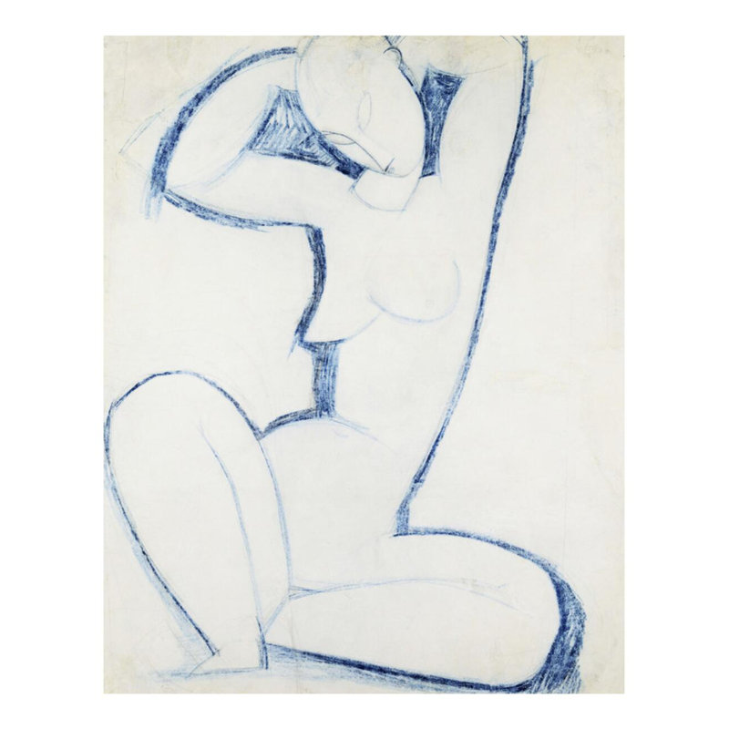«Blue Caryatid II» par Amedeo Modigliani - estampe numérique, H 28 po x l 22 po