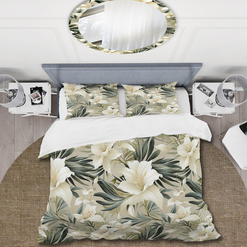 Ensemble de housse de couette Neutral Oasis Ii, Housse de couette pour très grand lit et 2 très