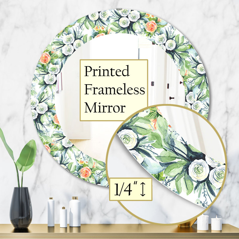 Fleurs vertes 8 - Miroir traditionnel, H 31,5 po x l po