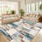 Modern Geometric Machine Washable Rug with Non-Slip Backing Non-Shedding Contemporary Accent Carpet Soft Low Pile Floor Cover for Living Room-88466899
