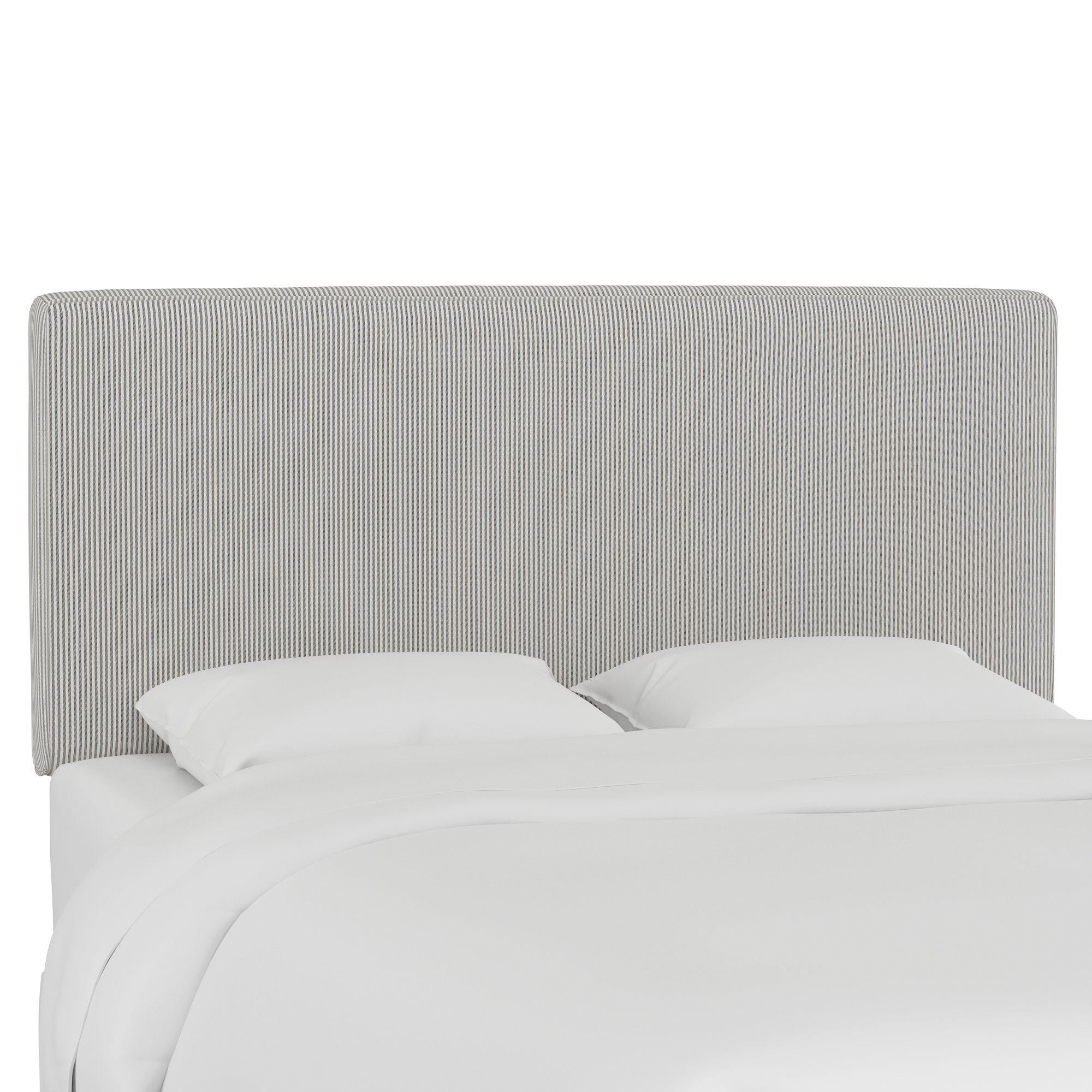 Marquise Upholstered Headboard, King, Oxford Stripe Charcoal