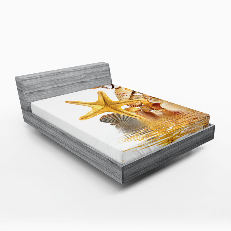 Ensemble de 2 draps-housse Ambesonne Beach, California King Fitted Sheet