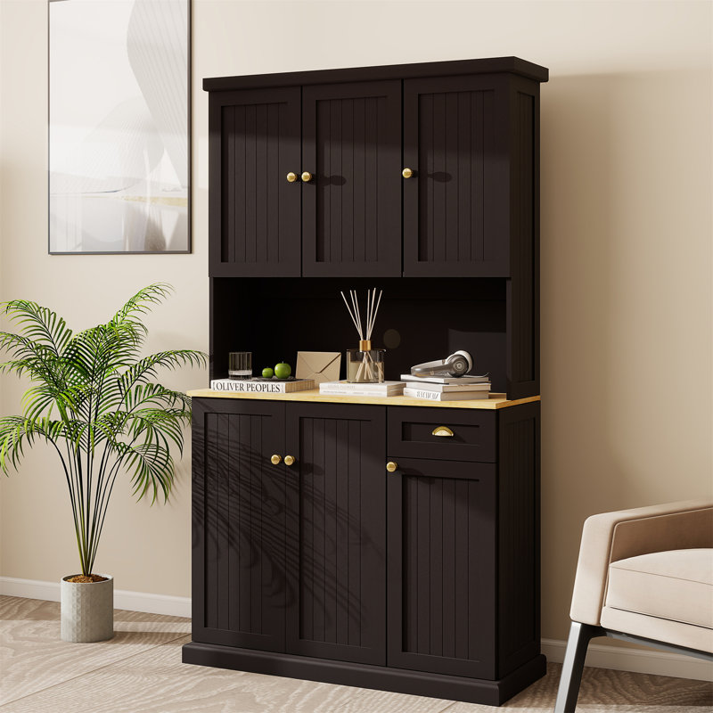 Armoire de rangement de 71 po avec comptoir pour four à micro-ondes 71 po