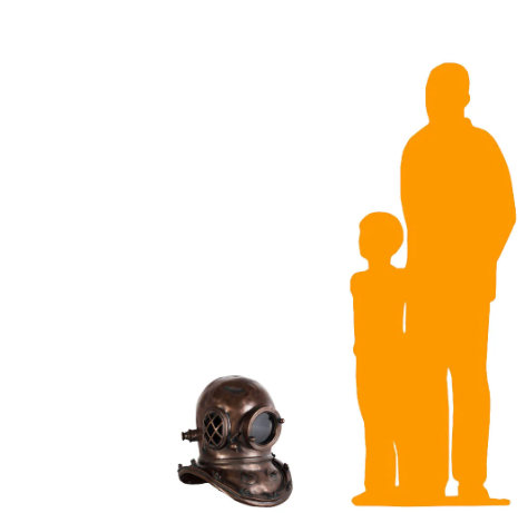 Diver Helmet Table Top Statue