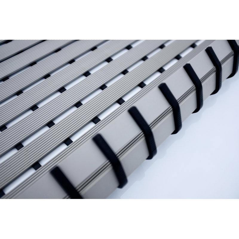 Non-Slip Slatted Shower Mat, Grey