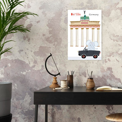 Affiche murale abstraite contemporaine représentant un éléphant sur Berlin Drive