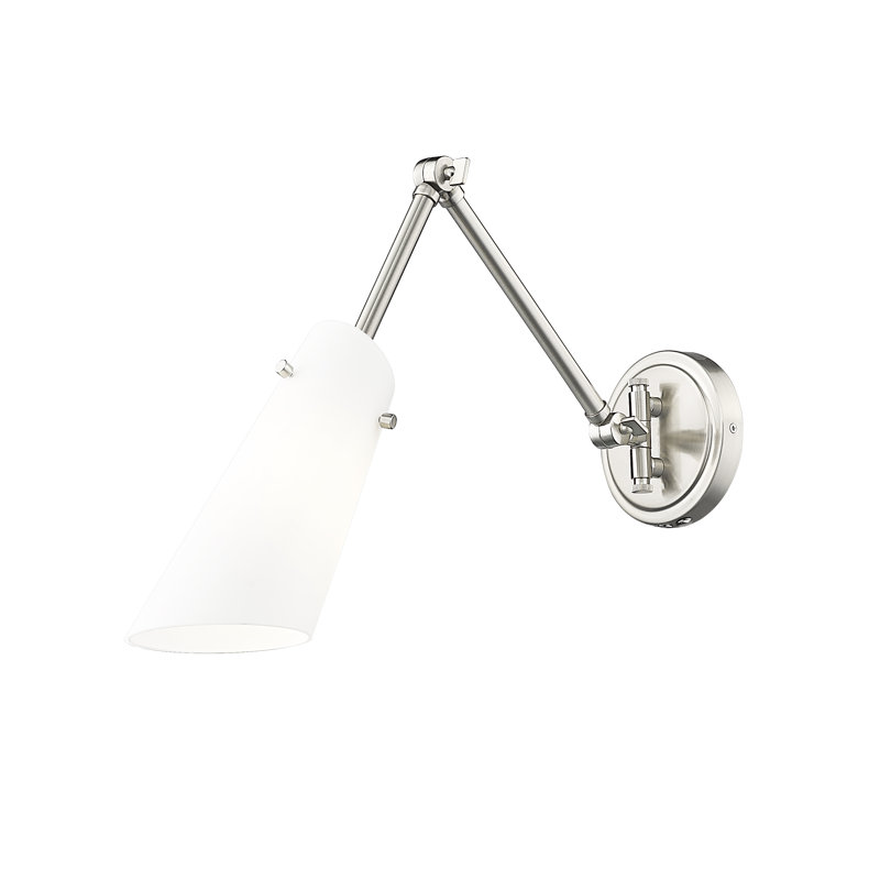 Monifah Steel Swing Arm Sconce, Brushed Nickel