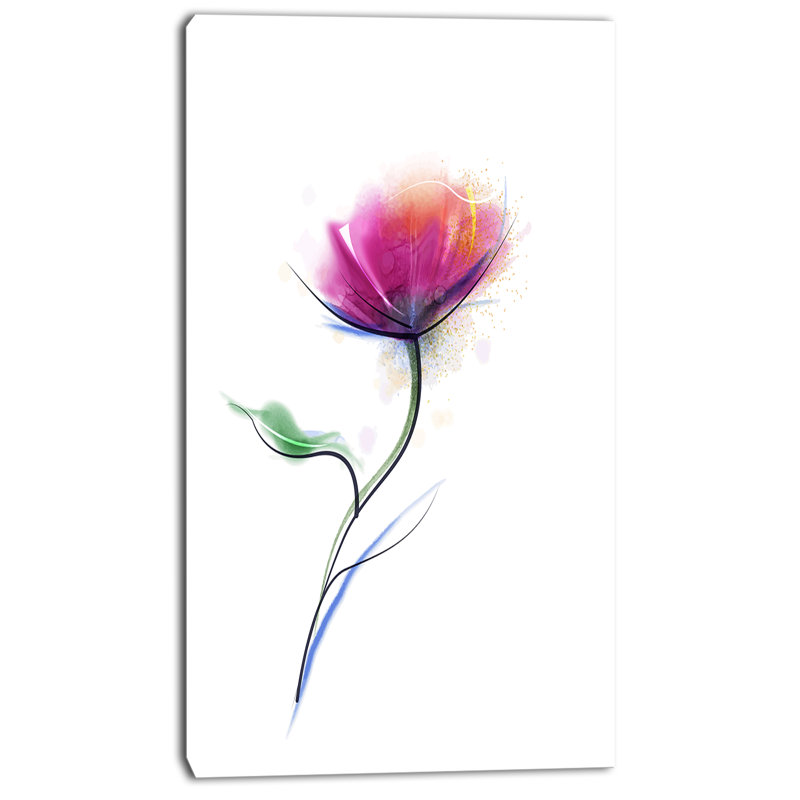 « vector aquarelle floral design », reproduction d’art sur toile tendue, H 60 po x l 28 po x P 1,5 po