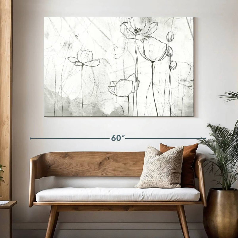 Poppy Sketches II, H 34 po x l 51 po