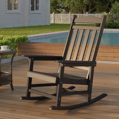 Chaise berçante d'extérieur toutes saisons - osier, dossier inclinable, conception confortable avec coussins
