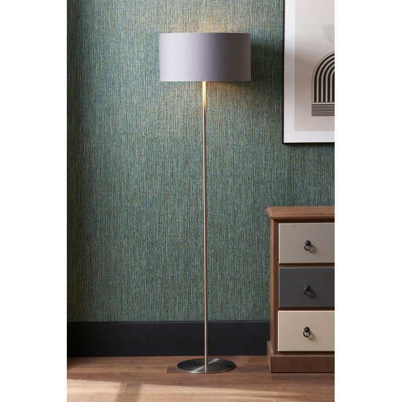 Sundari 159cm Traditional Floor Lamp, Brushed Silver, Gray