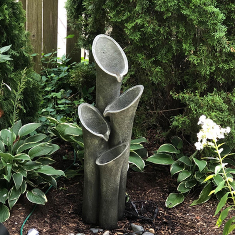 Hand Crafted Weather Resistant Floor Fountain with Light