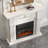 White Solid Wood Electric Fireplace