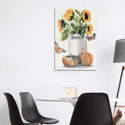 Autumn Sunflowers II by Jennifer Paxton Parker - Wrapped Canvas Painting
